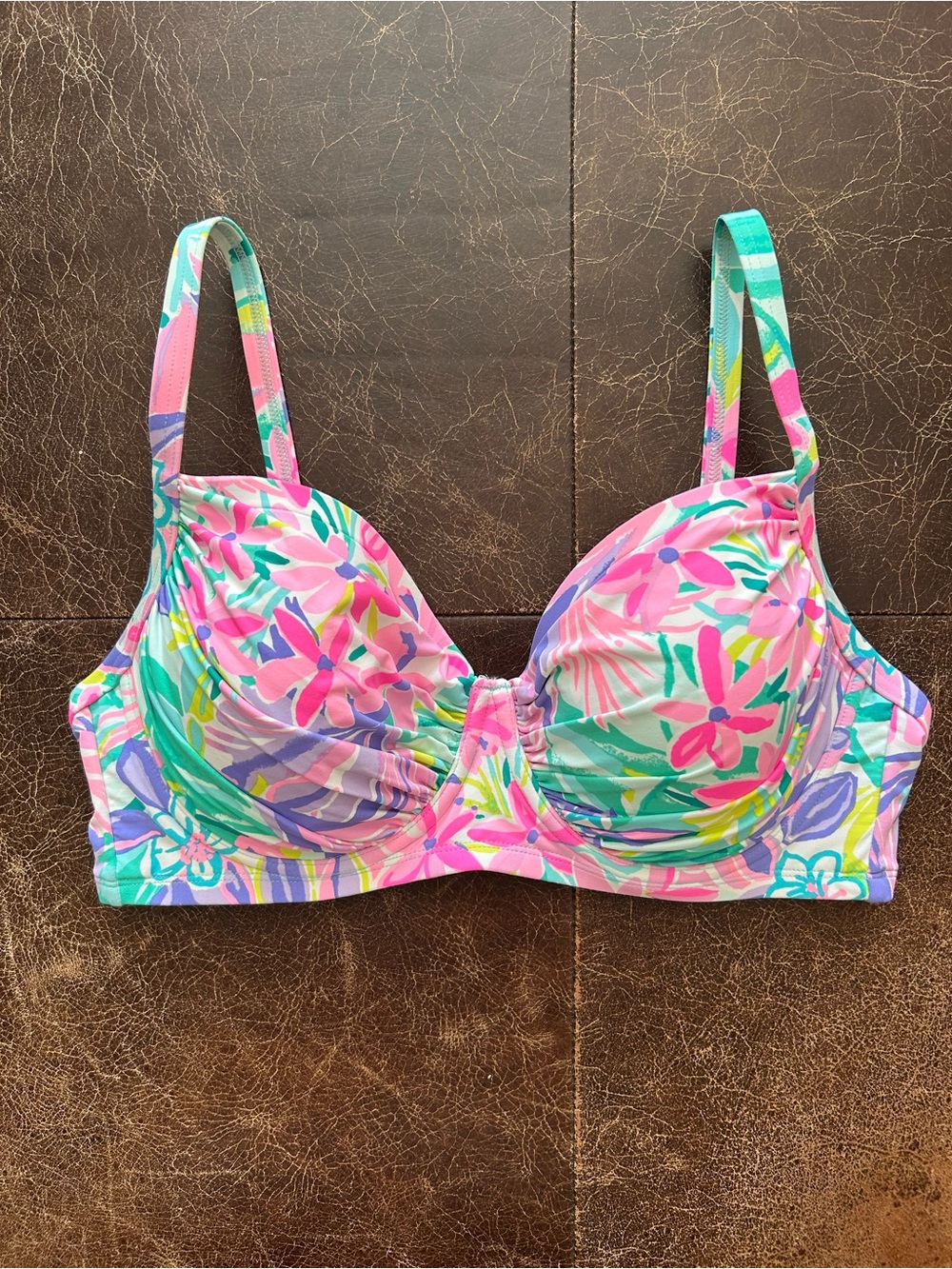 Lilly Pulitzer Kailene Bikini Top It Was All A Dream Floral 34DD Underwire
